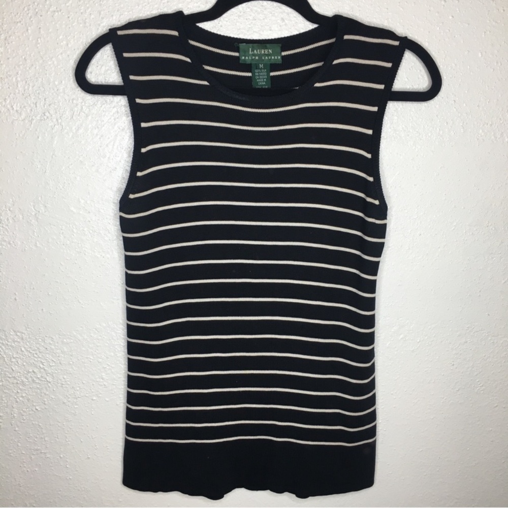 Lauren Ralph Lauren Silk Knit Sleeveless Sweater M